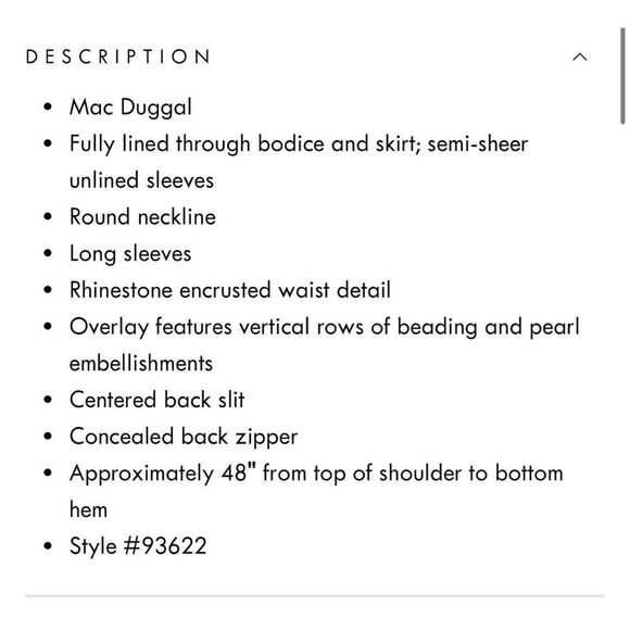 Mac Duggal NWT size 16 long sleeve beaded black midi dress READ NOTES style 9362 - Picture 14 of 16